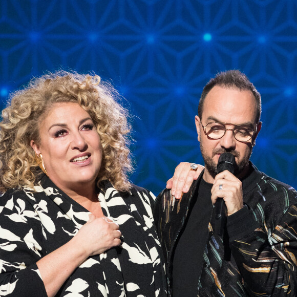 Marianne James et Jarry - Enregistrement de l'émission "La Boîte à Secrets", présentée par F.Bollaert et qui sera diffusée le 22 janvier sur France 3. Le 18 janvier 2021 © Tiziano Da Silva / Bestimage 
