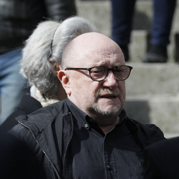 Exclusif - Michel Blanc - Sortie des obsèques du pianiste américain Nicholas Angelich en l'Eglise Saint Roch à Paris, le 26 avril 2022. Nicholas Angelich est décédé le 18 avril 2022 à l'âge de 51 ans. 