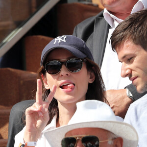 Gaspard Ulliel et sa compagne Gaëlle Pietri dans les tribunes des Internationaux de Tennis de Roland Garros à Paris le 7 juin 2017 © Cyril Moreau-Dominique Jacovides/Bestimage 