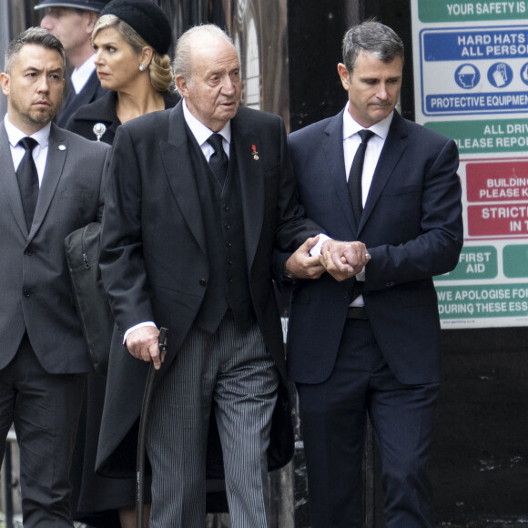 Le roi Juan Carlos - Arrivées au service funéraire à l'Abbaye de Westminster pour les funérailles d'Etat de la reine Elizabeth II d'Angleterre. Londres, le 19 septembre 2022.
