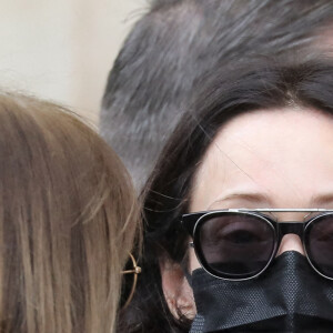 Gaëlle Pietri (ex-compagne du défunt) - Sorties des obsèques (bénédiction) de Gaspard Ulliel en l'église Saint-Eustache à Paris. Le 27 janvier 2022 © Jacovides-Moreau / Bestimage