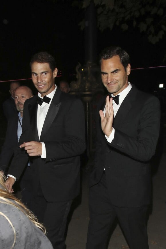 Roger Federer et Rafael Nadal au dîner "Laver Cup" à Londres, le 22 septembre 2022.