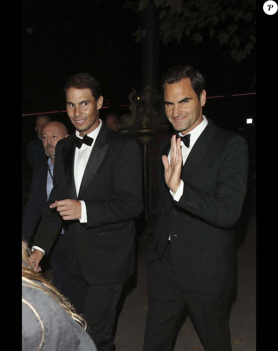 Roger Federer et Rafael Nadal au dîner "Laver Cup" à Londres, le 22 septembre 2022.