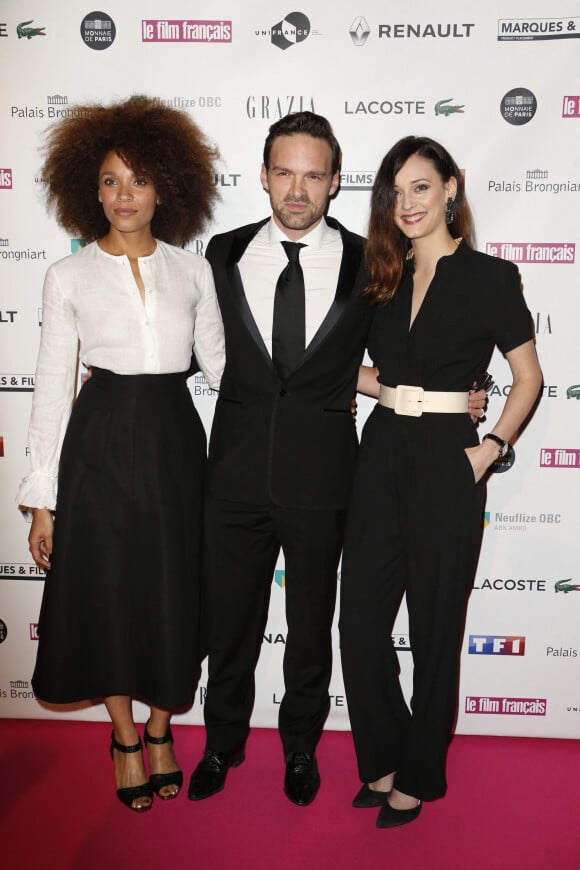 No Web - Stéfi Celma, Alban Lenoir et Anne Serra - Photocall de la 24ème cérémonie des "Trophées du Film Français" au Palais Brongniart à Paris. Le 2 février 2017