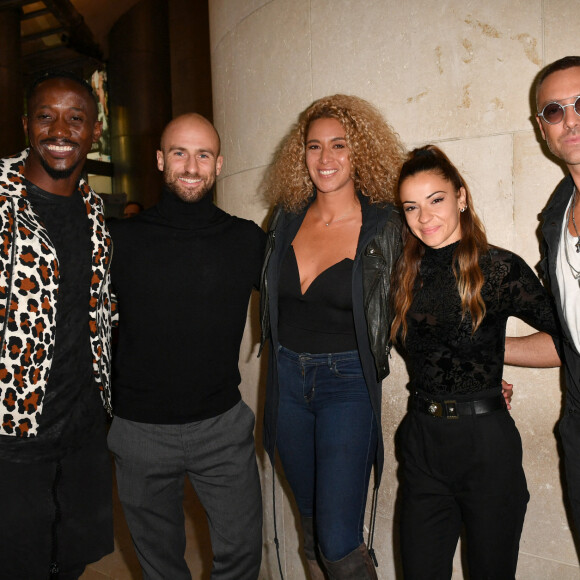 Moussa Niang et sa femme Gaya, François Alu, Denitsa Ikonomova et Maxime Dereymez - Visite privée de l'exposition Cinémode par Jean-Paul Gaultier à la cinémathèque française à Paris le 3 octobre 2021. © Veeren Ramsamy - Christophe Clovis/Bestimage 