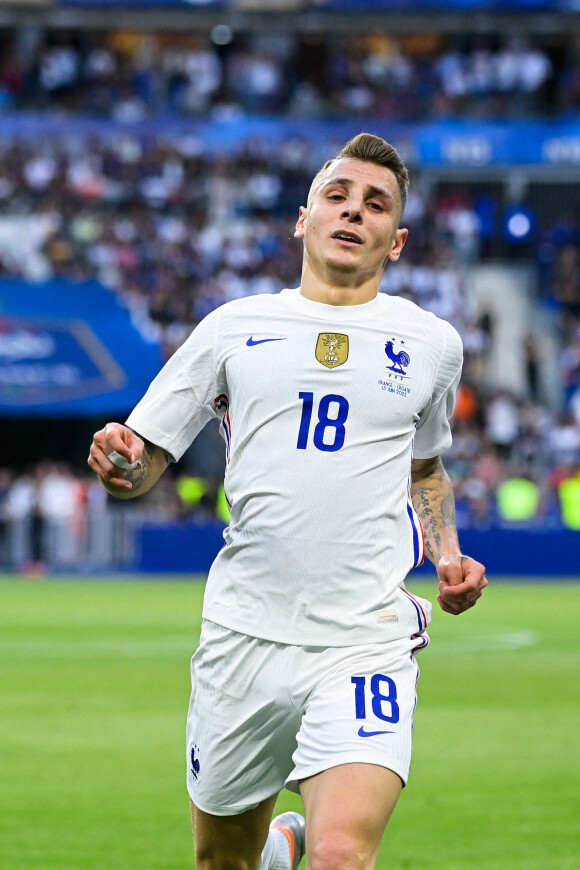 Lucas Digne ( 18 - France ) - - Match de la 4ème journée de la Ligue des Nations entre la France et la Croatie au Stade de France à Saint-Denis le 13 juin 2022.