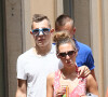 Exclusif - Lucas Digne se promène avec sa compagne Tiziri dans les rues de Saint-Tropez, le 12 juillet 2014.