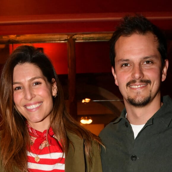 Exclusif - Juan Arbelaez et sa femme Laury Thilleman (Miss France 2011) - Générale du chanteur Amir Haddad, seul-en-scène dans la pièce "Sélectionné" mise en scène par S. Suissa au théâtre Edouard VII à Paris le 28 mars 2022. © Veeren/Bestimage