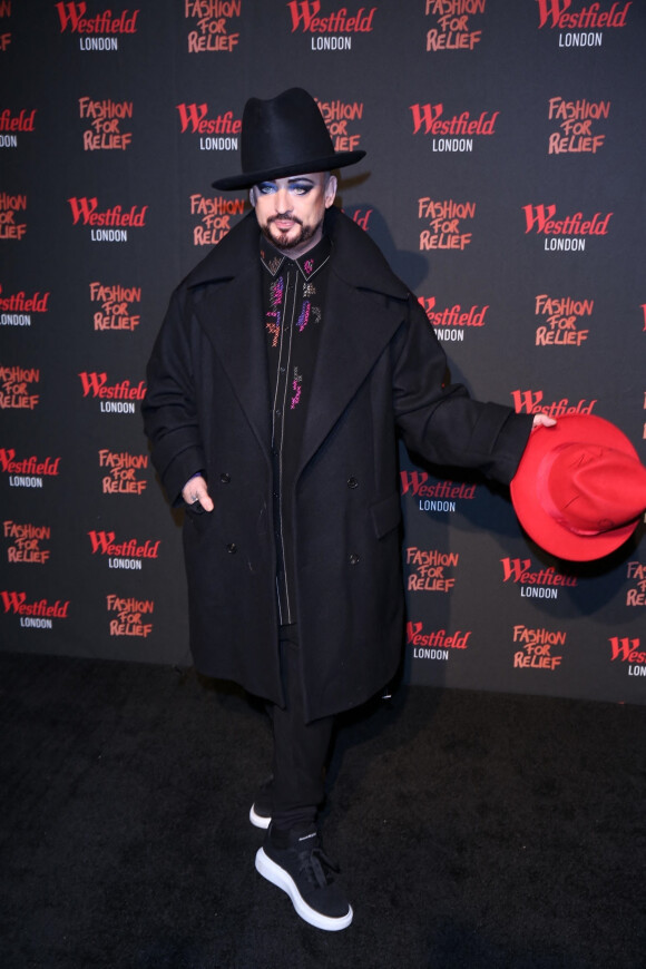 Boy George - Les célébrités assistent à l'ouverture de la boutique éphémère caritative "Fashion for Relief" à Londres, le 26 novembre 2019. <br /><br />