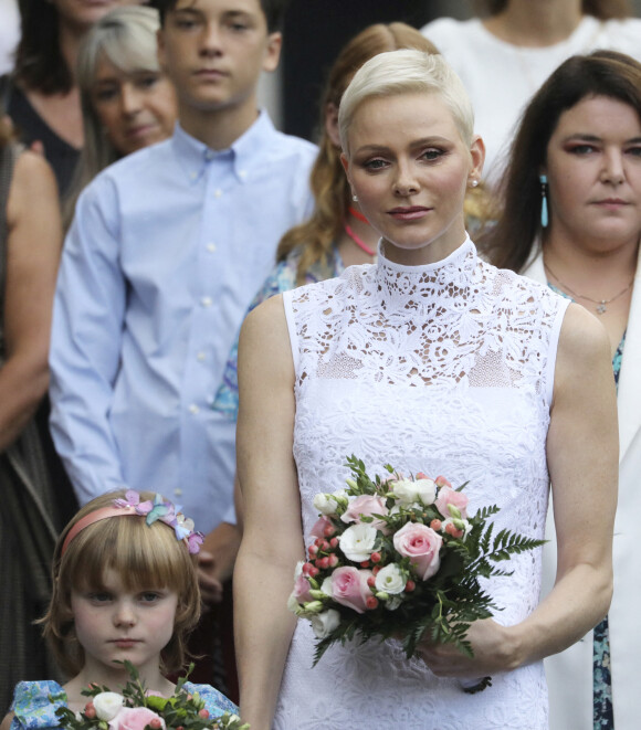 La Princesse Charlene de Monaco, la princesse Gabriella de Monaco, comtesse de Carladès, Mélanie De Massy - La famille princière de Monaco lors du traditionnel Pique-nique "U Cavagnetu" des monégasques au parc princesse Antoinette à Monaco le 3 septembre 2022. © Sébastien Botella/Nice Matin/Bestimage 