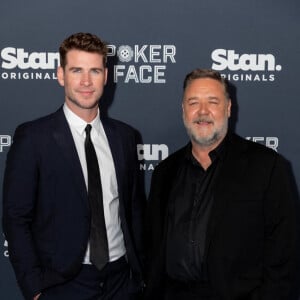 Liam Hemsworth, Russel Crowe à la première du film "Poker Face" à Sydney, le 15 novembre 2022. 