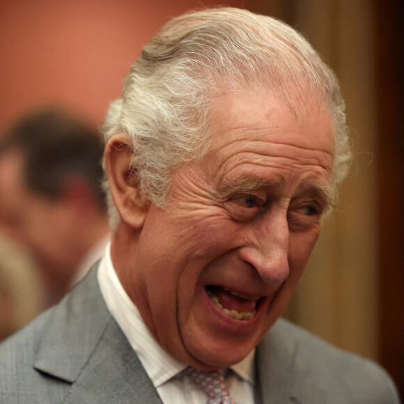 Le roi Charles III d'Angleterre lors d'une réception au palais de Buckingham à Londres. Le 16 novembre 2022 