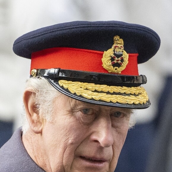 Le roi Charles III d'Angleterre, - Les membres de la famille royale d'Angleterre et les personnalités lors du "Remembrance Sunday Service" à Londres, le 13 novembre 2022. 
