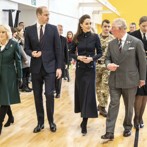Le prince William, duc de Cambridge, et Catherine (Kate) Middleton, duchesse de Cambridge, Le prince Charles, prince de Galles, et Camilla Parker Bowles, duchesse de Cornouailles - Visite au centre de réadaptation médicale de la défense Stanford Hall, Loughborough, le 11 février 2020 où ils ont rencontré des patients et du personnel et ont visité le gymnase et atelier de prothèse. 