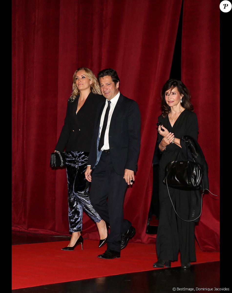 Laurent Gerra, sa compagne Christelle Bardet et Evelyne Bouix - Cérémonie d'ouverture de la 10e édition du Festival Lumière à Lyon. © Dominique Jacovides / Bestimage