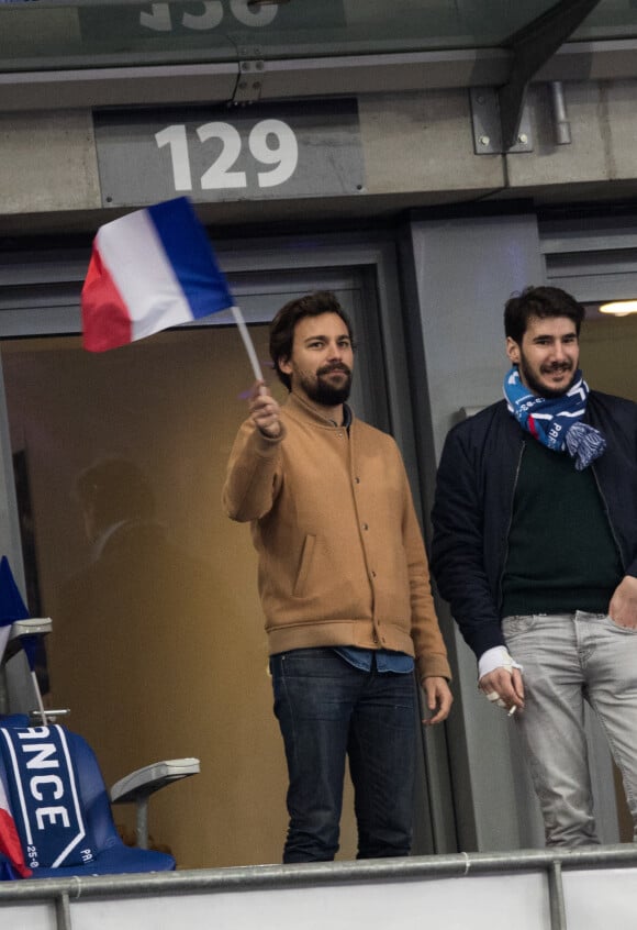 Semi-exclusif - Bertrand Chameroy - People assistent au match des éliminatoires de l'Euro 2020 entre la France et l'Islande au Stade de France à Saint-Denis le 25 mars 2019.