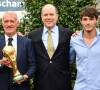 Didier Deschamps, le prince Albert II de Monaco et Dylan Deschamps durant l'inauguration du Stade de football Didier Deschamps à Cap d'Ail le 12 septembre 2018. © Bruno Bebert / Bestimage