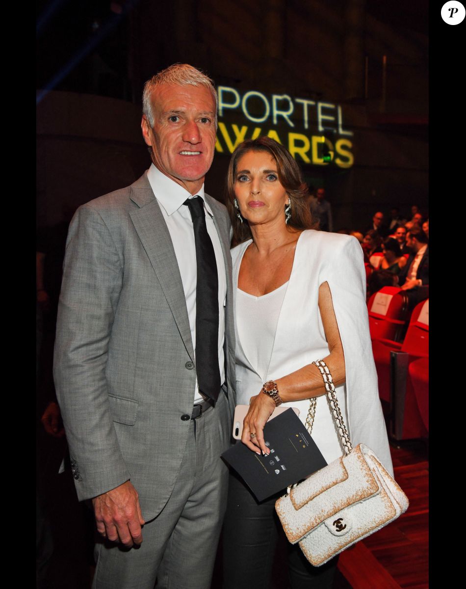 Didier Deschamps et sa femme Claude durant la soirée des Sportel Awards 2019 au Grimaldi Forum à Monaco le 22 octobre 2019. Les Sportel Awards visent à récompenser les plus belles images de sport de l'année dans le cadre du Sportel qui est un salon international du sport et des médias qui se déroule sur 3 jours en Principauté. © Bruno Bebert/Bestimage