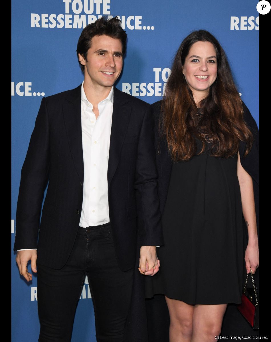 Anouchka Delon (enceinte) et son compagnon Julien Dereims - Avant-première du film "Toute ressemblance..." au cinéma UGC Ciné Cité Les Halles à Paris, le 25 novembre 2019. © Coadic Guirec/Bestimage