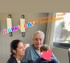Alain Delon avec son petit-fils Lino et sa fille Anouchka Delon. Photo publiée par Julien Dereims sur Instagram à l'occasion des 32 ans de sa femme Anouchka.