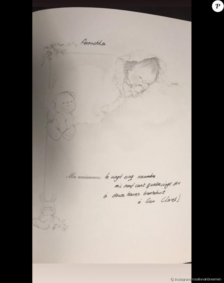 Rosalie Van Breemen, la maman d'Anouchka Delon, a publié le faire-part de la naissande de sa fille, pour les 32 ans d'Anouchka.