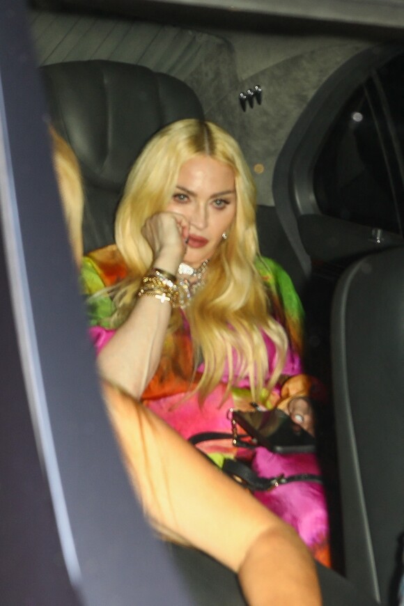 Exclusif - Madonna à la sortie du mariage de B. Spears et S. Asghari à Los Angeles, le 9 juin 2022. 