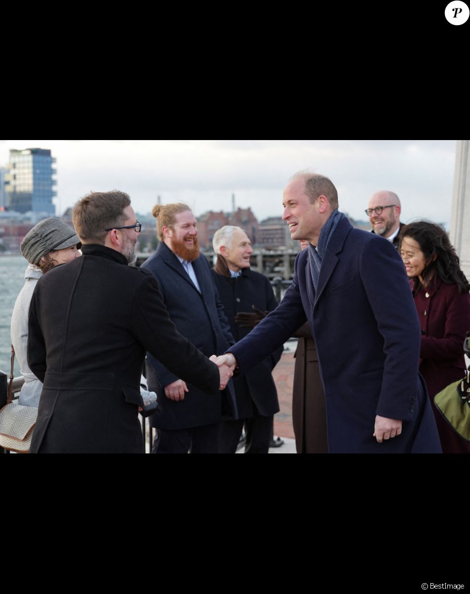 Le prince de Galles William en visite sur le port de Boston, à l'occasion de son déplacement officiel aux Etats-Unis. Le 1er décembre 2022
