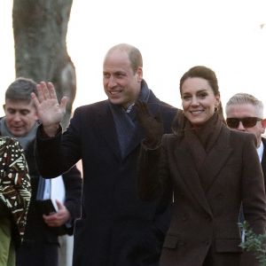 Le prince William, prince de Galles, et Catherine (Kate) Middleton, princesse de Galles, arrivent à Boston lors de leur visite officielle aux Etats-Unis le 1er décembre 2022. 