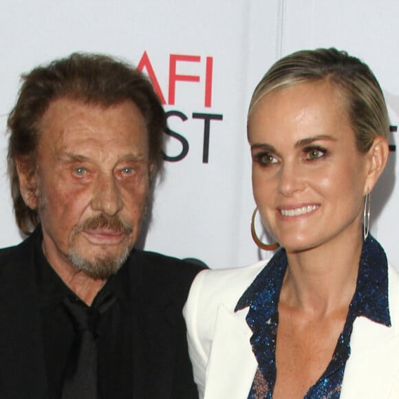 Johnny Hallyday et sa femme Laeticia Hallyday à la première de "Rules Don't Apply" à Los Angeles, le 10 novembre 2016. 
