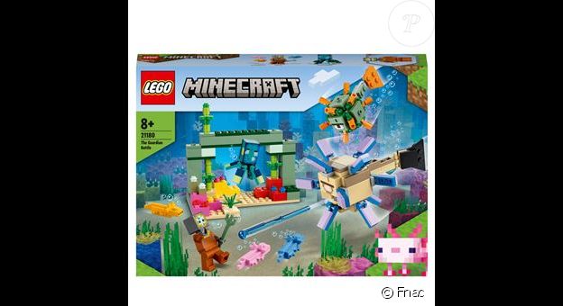 Avant de découvrir le trésor sous-marin, votre enfant va devoir combattre les gardiens de ce jeu Lego Minecraft