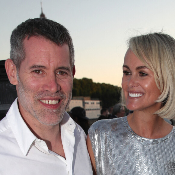 Exclusif - Jalil Lespert et sa compagne Laeticia Hallyday - Thierry Chassagne reçoit les insignes de Chevalier dans l'Ordre de la Légion d'Honneur des mains de Lévon Sayan sur le bateau "Le Paris" au port Debilly dans le quartier de Chaillot du 16ème arrondissement de Paris, France, le 13 juin 2022. © Bertrand Rindoff/Bestimage 