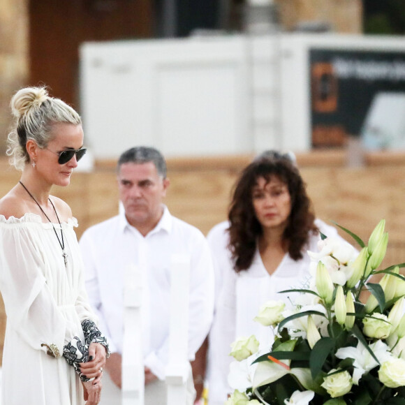 Laeticia Hallyday lors de l'enterrement de Johnny à Saint Barth le 11 décembre 2017