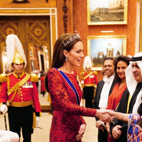 Catherine Kate Middleton, princesse de Galles - La famille royale d'Angleterre lors de la réception des corps diplômatiques au palais de Buckingham à Londres le 6 décembre 2022. 