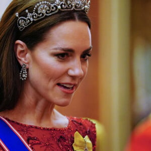 Catherine Kate Middleton, princesse de Galles - La famille royale d'Angleterre lors de la réception des corps diplômatiques au palais de Buckingham à Londres le 6 décembre 2022. 