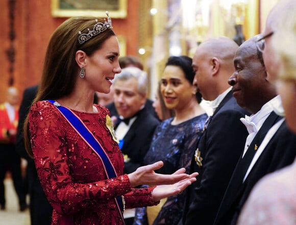 Catherine Kate Middleton, princesse de Galles - La famille royale d'Angleterre lors de la réception des corps diplômatiques au palais de Buckingham à Londres le 6 décembre 2022. 