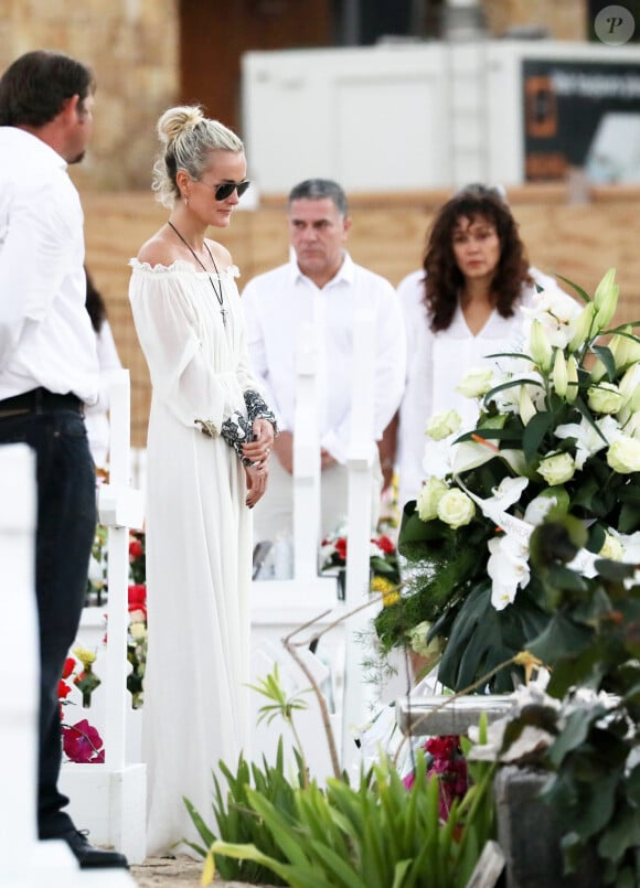 Laeticia Hallyday lors de l'enterrement de Johnny à Saint Barth le 11 décembre 2017