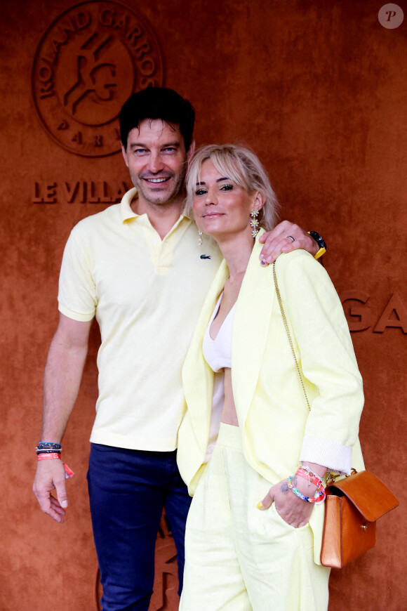 Elodie Gossuin et son mari Bertrand Lacherie au village lors des Internationaux de France de Tennis de Roland Garros à Paris. © Dominique Jacovides/Bestimage