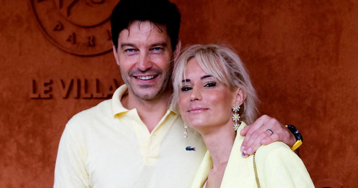 Elodie Gossuin et son mari Bertrand Lacherie au village lors des