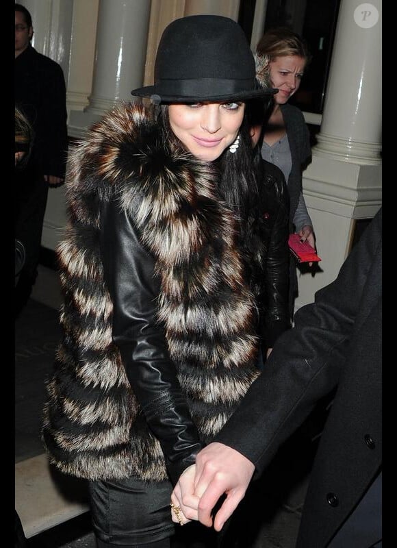 Lindsay Lohan à son arrivée à l'Electric Cinema à Nothing Hill à Londres le 15 février 2010