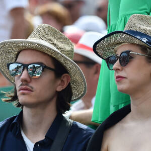 Jazmin Grace Grimaldi ( la fille du prince Albert II de Monaco) et son compagnon Ian Mellencamp assistent au Rolex Monte Carlo Masters 2018 de tennis, au Monte Carlo Country Club à Roquebrune Cap Martin le 18 avril 2018. © Bruno Bebert / Bestimage 