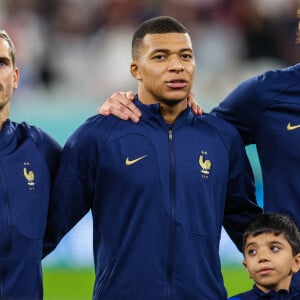 Kylian Mbappé - Match " France - Pologne " (3-1) lors de la Coupe du Monde 2022 au Qatar, le 4 décembre 2022. L'équipe de France est qualifiée pour les quarts de finale.