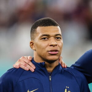 Kylian Mbappé - Match " France - Pologne " (3-1) lors de la Coupe du Monde 2022 au Qatar, le 4 décembre 2022. L'équipe de France est qualifiée pour les quarts de finale.