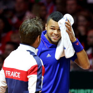 Arnaud Clément et Jo-Wilfried Tsonga - Finale de la Coupe Davis (France - Suisse) au Stade Pierre Mauroy de Lille Métropole le 21 novembre 2014 