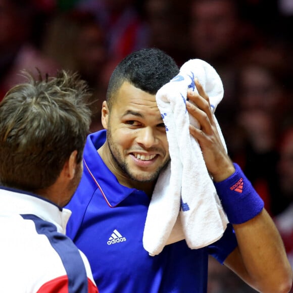 Arnaud Clément et Jo-Wilfried Tsonga - Finale de la Coupe Davis (France - Suisse) au Stade Pierre Mauroy de Lille Métropole le 21 novembre 2014 