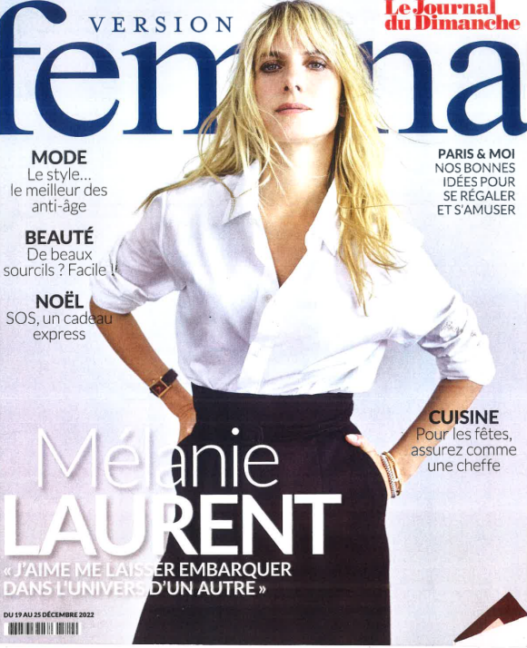 Mélanie Laurent fait la couverture du dernier numéro du magazine "Version Femina"