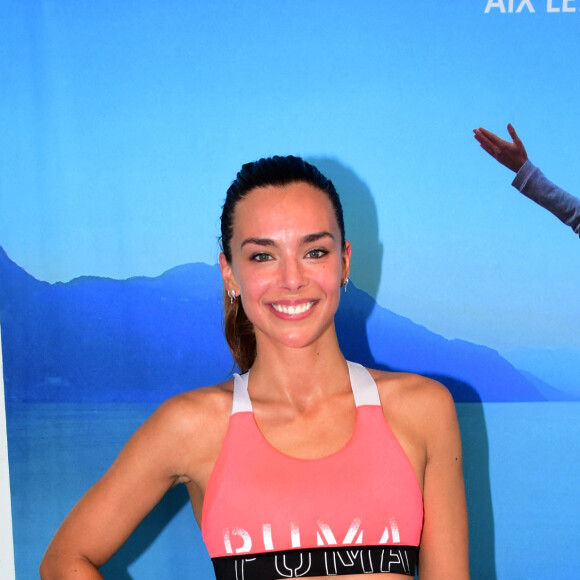 Exclusif - Marine Lorphelin (Miss France 2013) anime une séance cardio et musculation au salon Be Fit à Aix les Bains le 19 septembre 2020. © Romain Doucelin / Bestimage