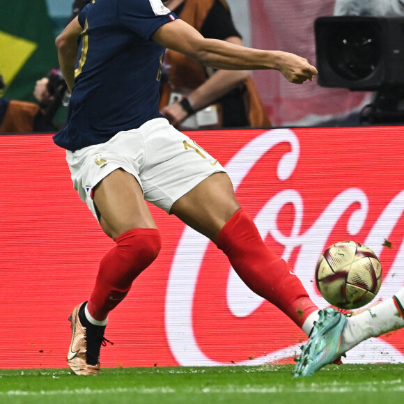 Kylian Mbappe au match de demi-finale opposant la France au Maroc lors de la Coupe du Monde 2022 au stade Al-Bayt, à Doha, Qatar, le 14 décembre 2022. La France a gagné 2-0. © Philippe Perusseau/Bestimage 