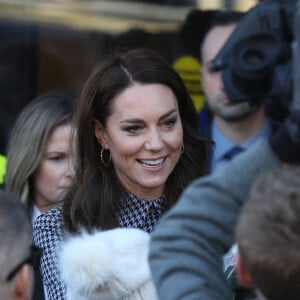 Catherine (Kate) Middleton, princesse de Galles, arrive pour visiter le Centre sur l'enfant en développement de l'Université Harvard de Cambridge à Boston, Massachusetts, Etats-Unis, le 2 décembre 2022. 