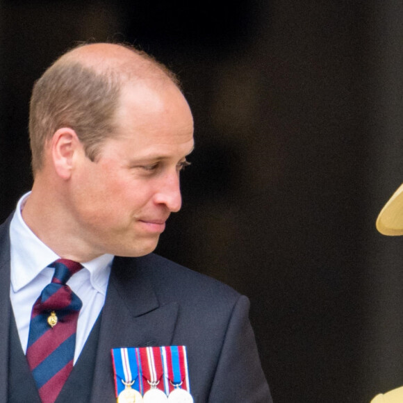 Le prince William, duc de Cambridge, et Catherine (Kate) Middleton, duchesse de Cambridge - Les membres de la famille royale et les invités lors de la messe célébrée à la cathédrale Saint-Paul de Londres, dans le cadre du jubilé de platine (70 ans de règne) de la reine Elisabeth II d'Angleterre. Londres, le 3 juin 2022. 