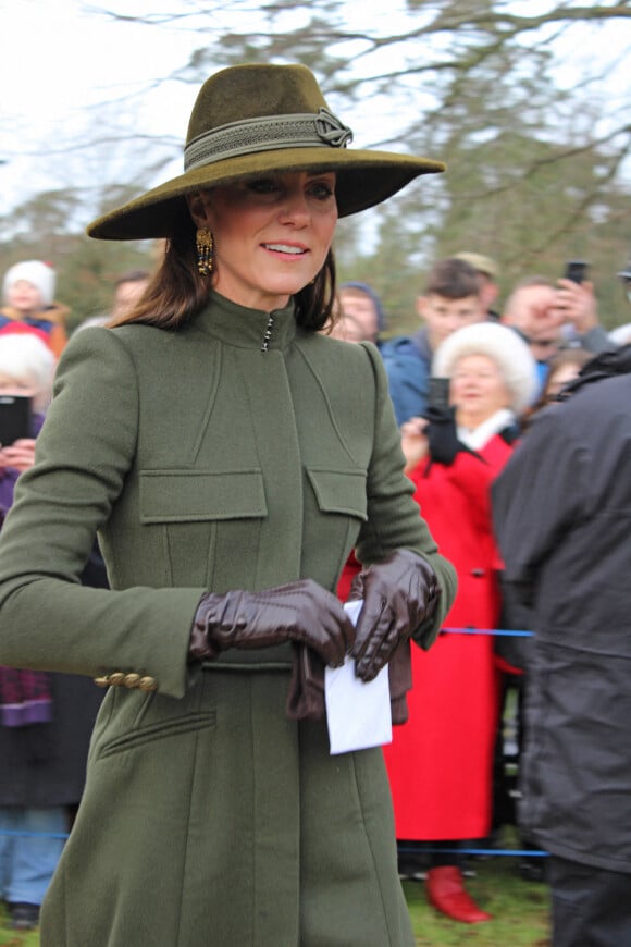 Catherine (Kate) Middleton, princesse de Galles, - La famille royale d'Angleterre au premier service de Noël à Sandringham depuis le décès de la reine Elizabeth II. 